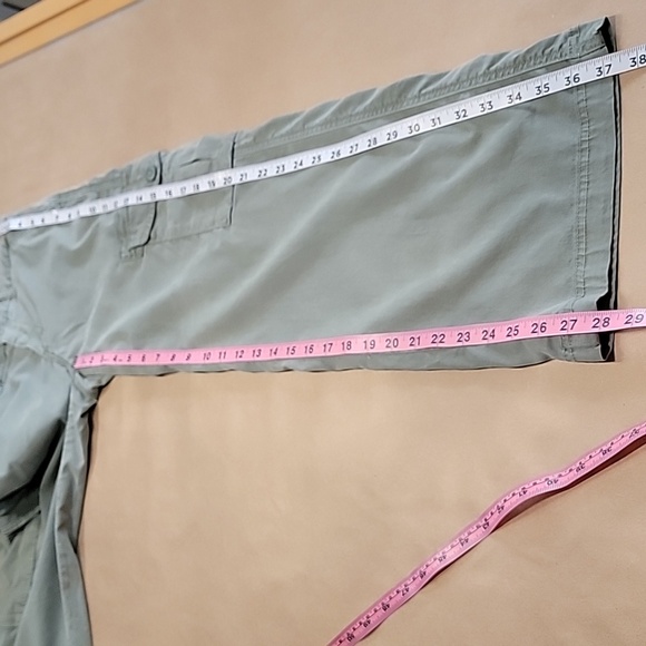 American Eagle Size 000S Washed Olive Green Mid Rise Baggy Wide Leg Cargo Pants - Picture 8 of 14